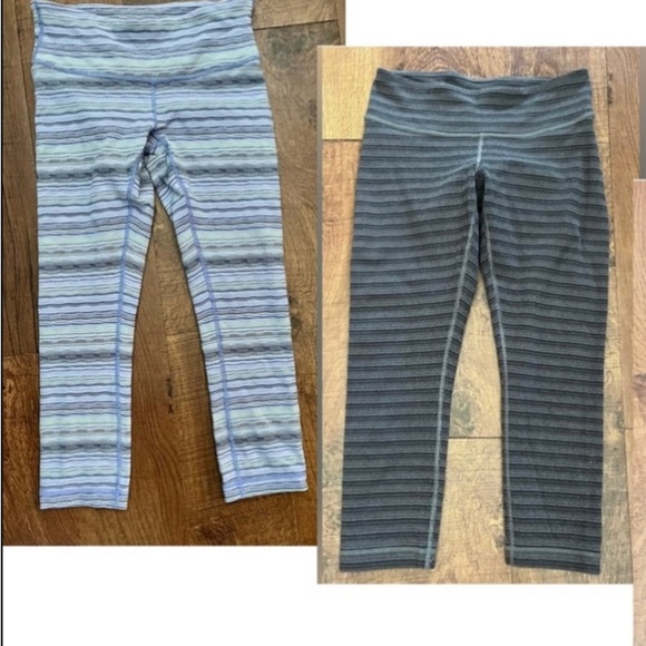 Lululemon cropped activewear bundle 2 pairs cropped leggings Sz 4 - Picture 1 of 9